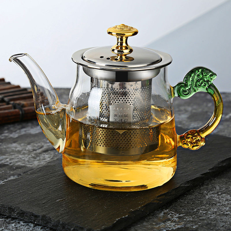 Glass Teapot Household Teapot Office Tea Brewing Pot Stainless Steel Strainer Teapot Kettle