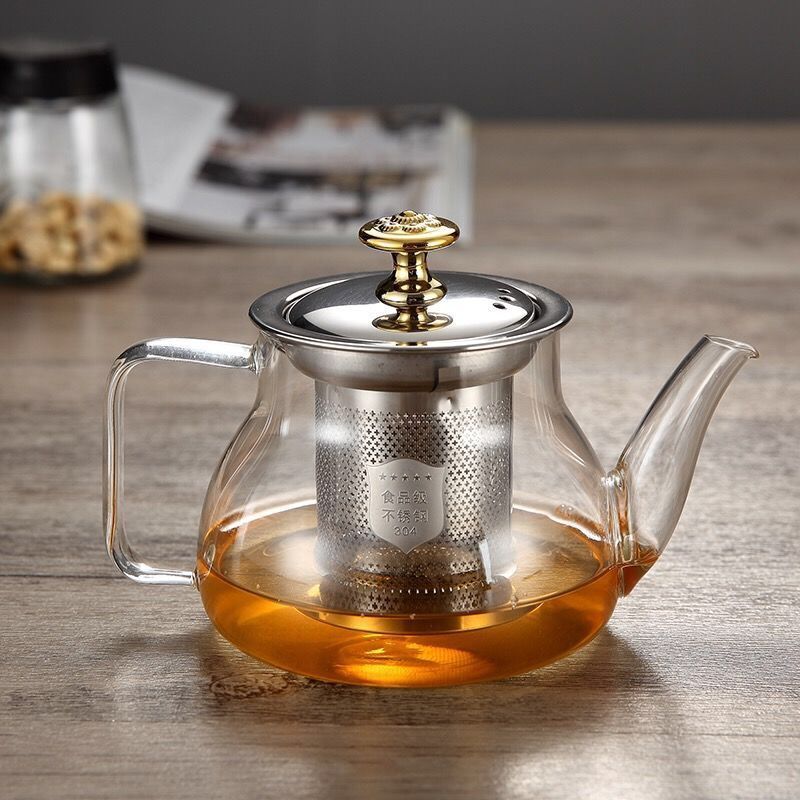 Glass Teapot Household Teapot Office Tea Brewing Pot Stainless Steel Strainer Teapot Kettle