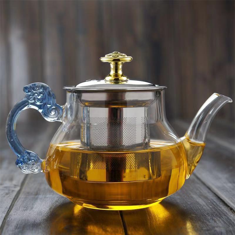Glass Teapot Household Teapot Office Tea Brewing Pot Stainless Steel Strainer Teapot Kettle